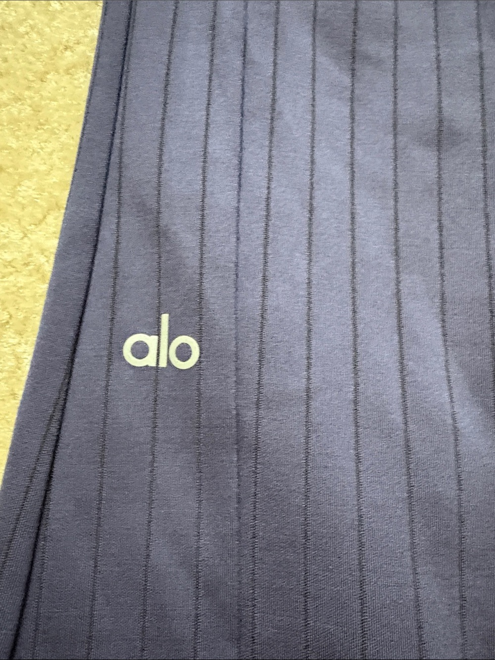 ALO high waist zip up Navy Pinstripe Flare - Picture 4 of 5